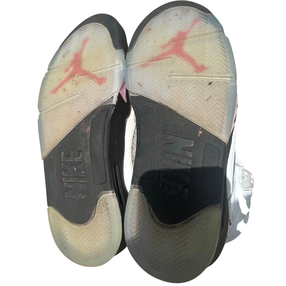 Nike Air Jordan 5 Retro White Pink Black HQ7978-102 Mens 8 Basketball Shoes